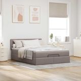vidaXL Bed met matras 140x200 cm stof taupe