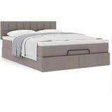 vidaXL Bed met matras 140x200 cm stof taupe