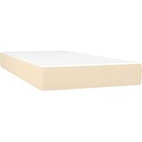 vidaXL Boxspring met matras stof crèmekleurig 80x200 cm