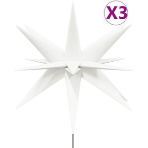 vidaXL Kerstlampen met grondpin en LED's 3 st 35 cm wit