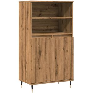 vidaXL Hoge kast 60x36x110 cm bewerkt hout artisanaal eikenkleurig