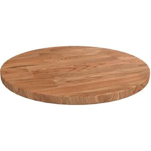 VidaXL Tafelblad Rond Ø30x1,5 cm - Bewerkt Massief Eikenhout Lichtbruin