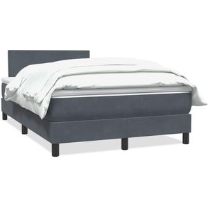 vidaXL - Boxspring - met - matras - fluweel - donkergrijsx210 - cm