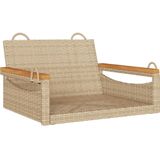 vidaXL Schommelbank 63x62x40 cm poly rattan beige