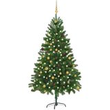 vidaXL Kunstkerstboom met verlichting en kerstballen 210 cm groen