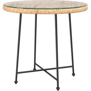 VidaXL Eettafel Ø80 cm Gehard Glas en Staal