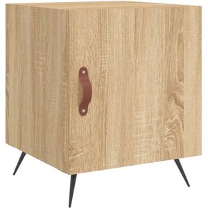 vidaXL Nachtkastje 40x40x50 cm bewerkt hout sonoma eikenkleurig