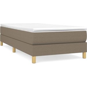 vidaXL Boxspring met matras stof taupe 100x200 cm