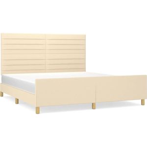 vidaXL Bedframe zonder matras stof crÃ¨mekleurig 180x200 cm