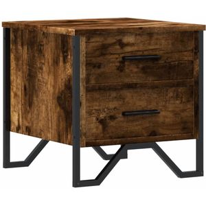 vidaXL Nachtkastje 40x41x40 cm bewerkt hout gerookt eikenkleurig