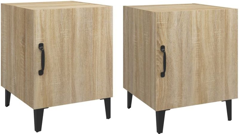 VidaXL Nachtkastjes 2 st Bewerkt Hout Sonoma Eikenkleurig