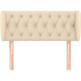 vidaXL Hoofdbord met randen 93x23x78/88 cm stof crèmekleurig