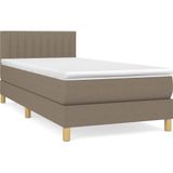 vidaXL Boxspring met matras stof taupe 100x200 cm