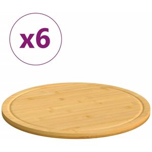 vidaXL Snijplanken 6 st Ø30x1,5 cm bamboe