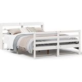 vidaXL Bedframe met hoofdeinde zonder matras 120x200 cm wit