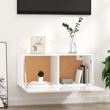 vidaXL Wandkast 80x35x36,5 cm bewerkt hout hoogglans wit