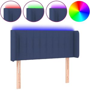 vidaXL Hoofdbord LED 93x16x78/88 cm stof blauw