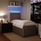 vidaXL - Boxspring - met - matras - fluweel - lichtgrijsx200 - cm