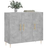VidaXL Dressoir 90x34x80 cm Bewerkt Hout Betongrijs