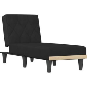 vidaXL - Chaise - longue - fluweel - zwart