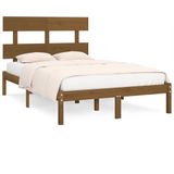 vidaXL Bedframe massief hout honingbruin 200x200 cm