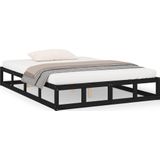 vidaXL-Bedframe-massief-hout-zwart-120x200-cm