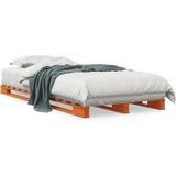 vidaXL Palletbed massief grenenhout wasbruin 90x200 cm