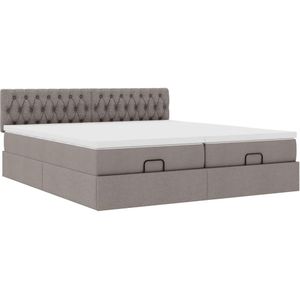 vidaXL Bedframe met matrassen 180x200cm stof taupe