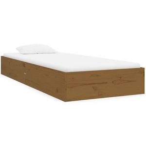 vidaXL Bedframe massief hout honingbruin 75x190 cm