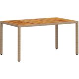vidaXL 5-delige Tuinset met kussens poly rattan en acaciahout beige