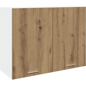 vidaXL Hangkast 80x31x60 cm bewerkt hout artisanaal eikenkleur