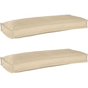 vidaXL Ligbedkussens voor Bank 2 stuks Beige 100x40x8 cm Oxford Stof
