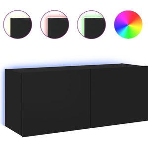 vidaXL-Tv-wandmeubel-met-LED-verlichting-100x35x41-cm-zwart