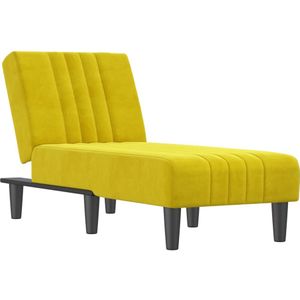 VidaXL Chaise Longue Fluweel Geel