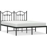 vidaXL-Bedframe-met-hoofdbord-metaal-zwart-140x200-cm