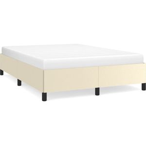 vidaXL Bedframe kunstleer crèmekleurig 140x190 cm