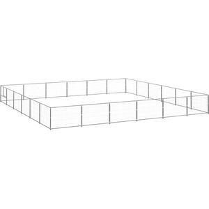 vidaXL Hondenkennel 36 m² staal zilverkleurig