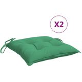 VidaXL Stoelkussens 2 st 40x40x7 cm - Oxford Stof Groen