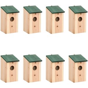 VidaXL Vogelhuisjes 8 st 12x12x22 cm Hout