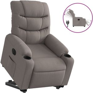 vidaXL Sta-op-stoel elektrisch verstelbaar stof taupe
