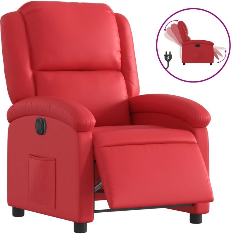 vidaXL Fauteuil verstelbaar elektrisch kunstleer rood