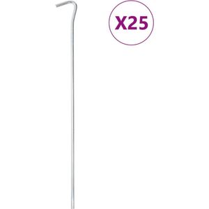 vidaXL - Tentharingen - 25 - st - Ø7 - mm - 30 - cm - gegalvaniseerd - staal