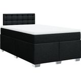 vidaXL Boxspring met matras stof zwart 120x190 cm