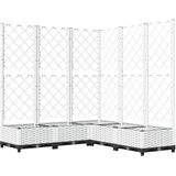 vidaXL Plantenbak met latwerk 120x120x121,5 cm polypropeen wit