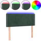 VidaXL Hoofdbord LED 80x5x78/88 cm Fluweel Donkergroen