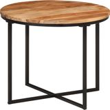 vidaXL Salontafel 55x55x45 cm massief acaciahout en ijzer