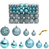 vidaXL Kerstballen 100 st 3/4/6 cm turquoise