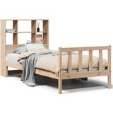vidaXL Bed met boekenkast zonder matras massief grenenhout 75x190 cm