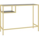 vidaXL - Computerbureaux36x74 - cm - gehard - glas - zwartmarmerkleurig
