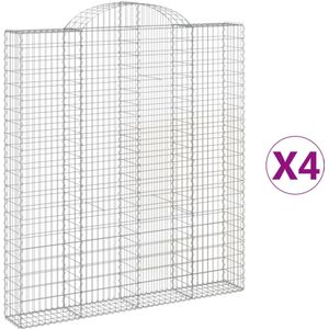 vidaXL Schanskorven 4 st gewelfd 200x30x220/240 cm ijzer